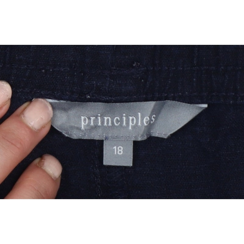 Principles Women Blue Size 18 Tapered Drawstring Jogger Trousers