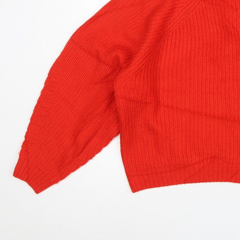 Threadbare Women’s Red UK 14 High Neck Cable Knit Jumper