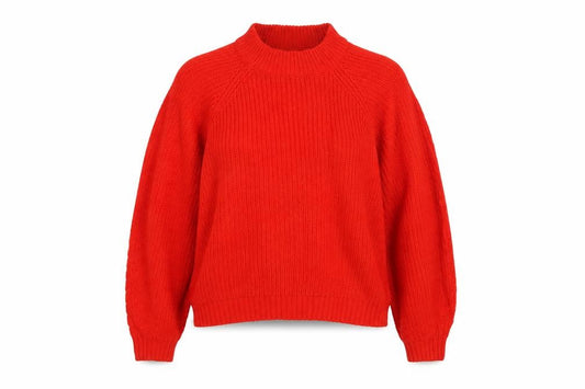 Threadbare Women’s Red UK 14 High Neck Cable Knit Jumper