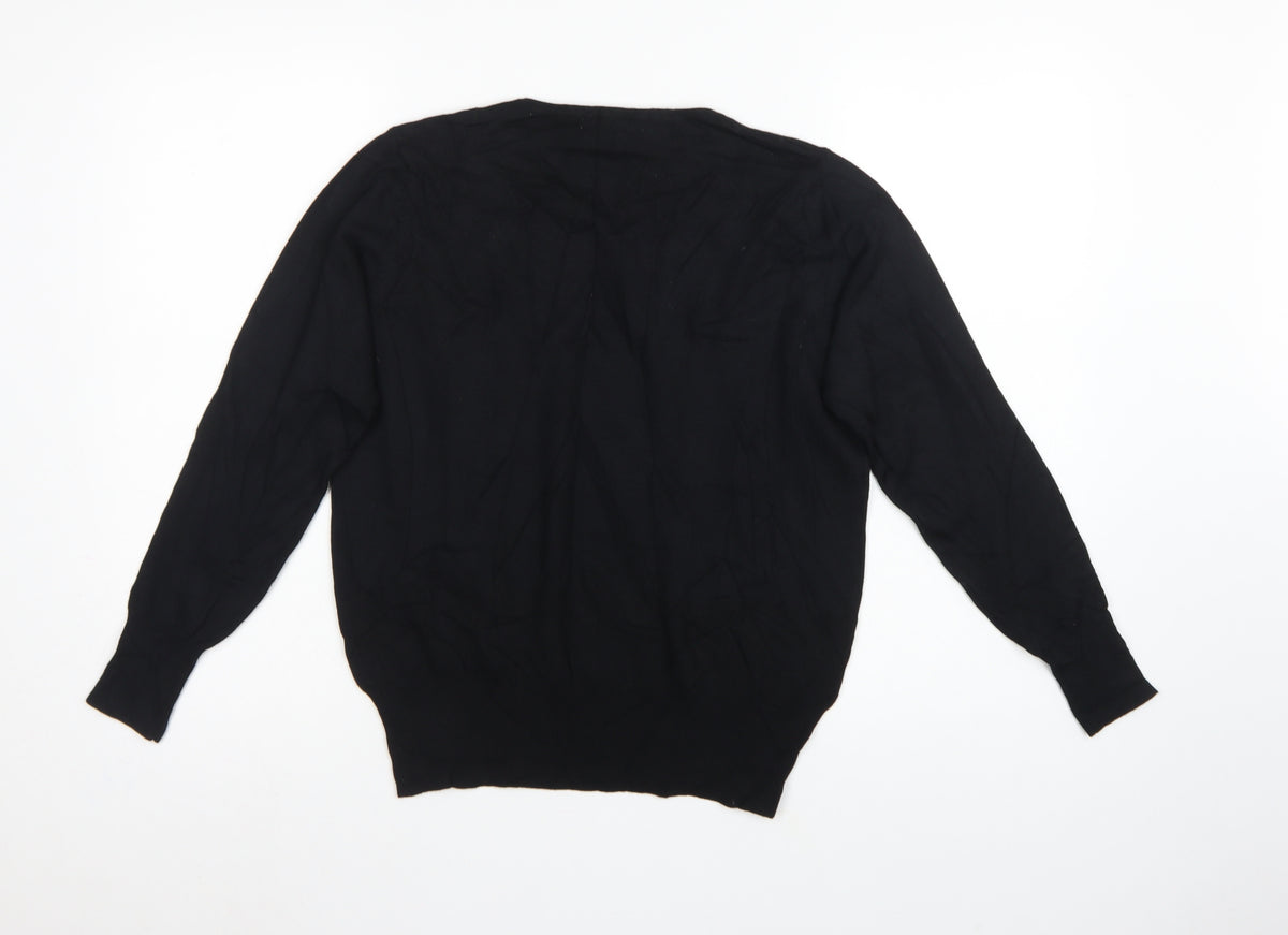 Annabelle Women's Black M Embellished Round Neck Knit Pullover Jumper