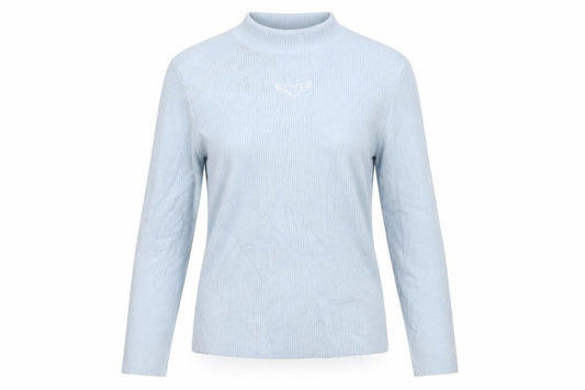 Cider Women’s Blue UK 12 Ribbed Roll Neck Heart Knit Jumper
