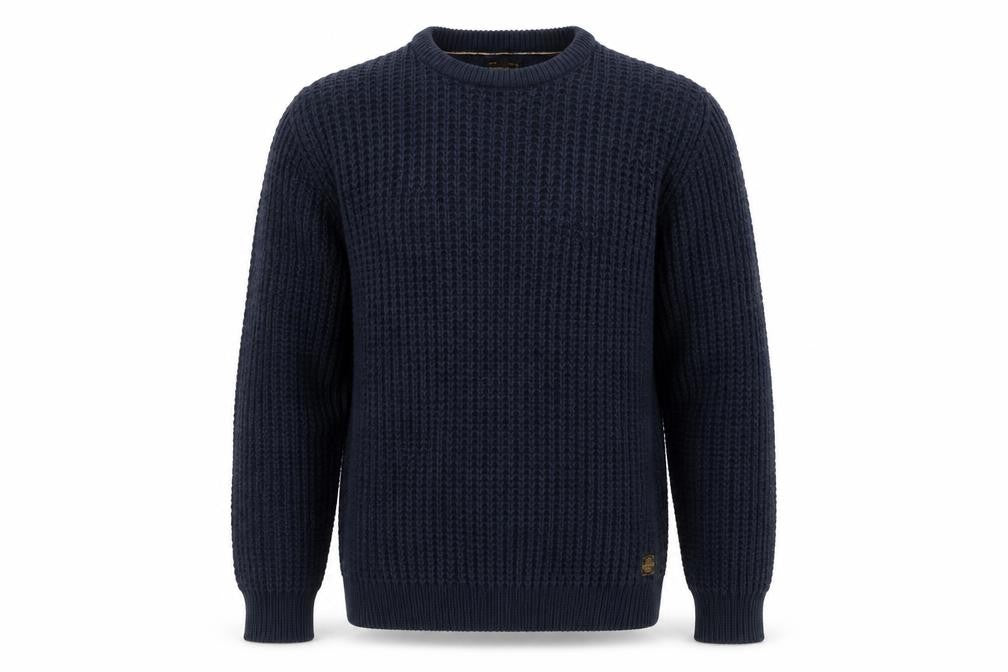 Jack & Jones Mens Blue M Chunky Knit Crew Neck Cotton Pullover Jumper