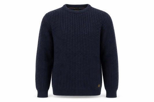 Jack & Jones Mens Blue M Chunky Knit Crew Neck Cotton Pullover Jumper