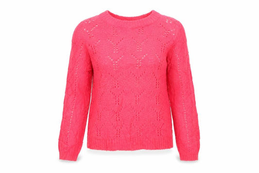 GAP Women Pink S Pointelle Knit Crew Neck Raglan Pullover Jumper