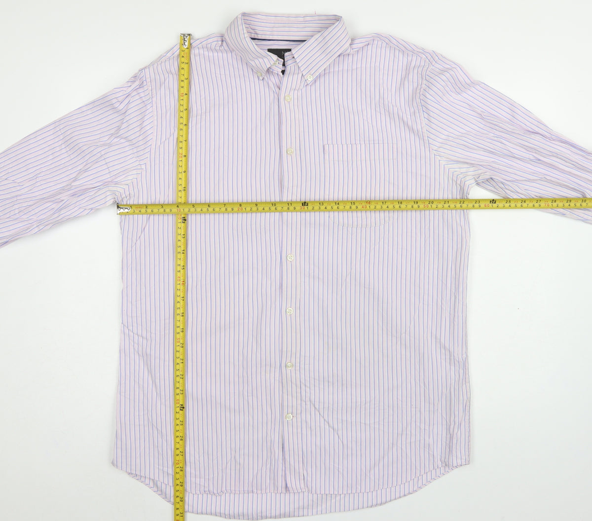 Marks & Spencer Men Pink Striped Oxford Shirt 16.5 Regular