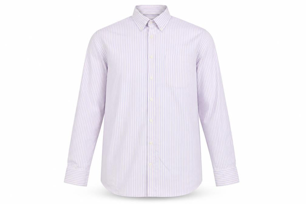 Marks & Spencer Men Pink Striped Oxford Shirt 16.5 Regular