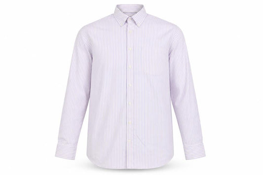 Marks & Spencer Men Pink Striped Oxford Shirt 16.5 Regular
