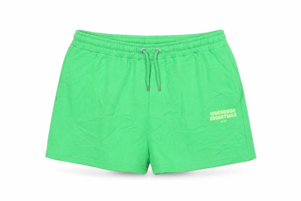 Boohoo Women’s Green L Sweat Shorts Drawstring Logo Pockets