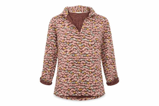 White Stuff Women Brown Floral Cotton Tunic Button-Up Shirt UK 8