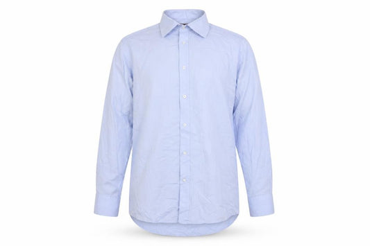 Moss Esq. Men’s Blue 15.5in Regular Fit Geometric Cotton Dress Shirt
