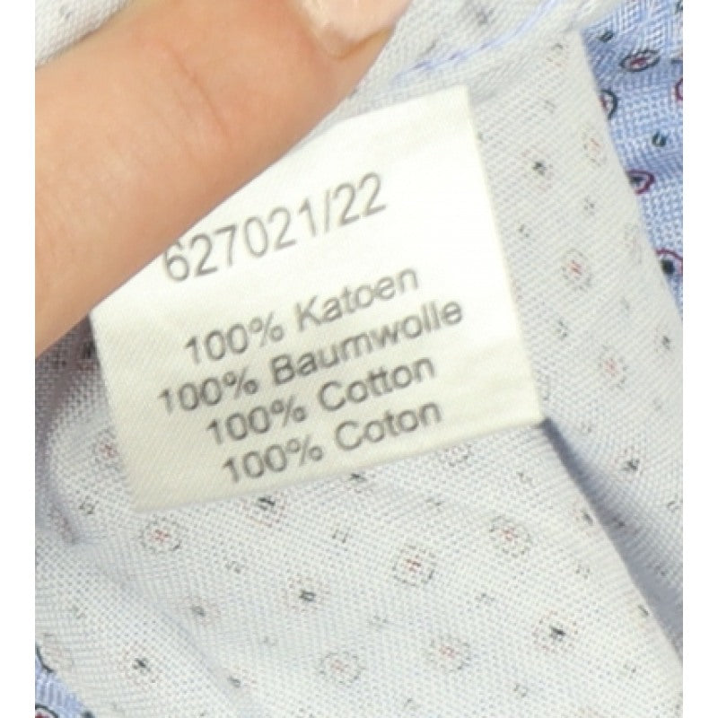 Giordano Men’s Blue XL Geometric Button-Down Cotton Shirt