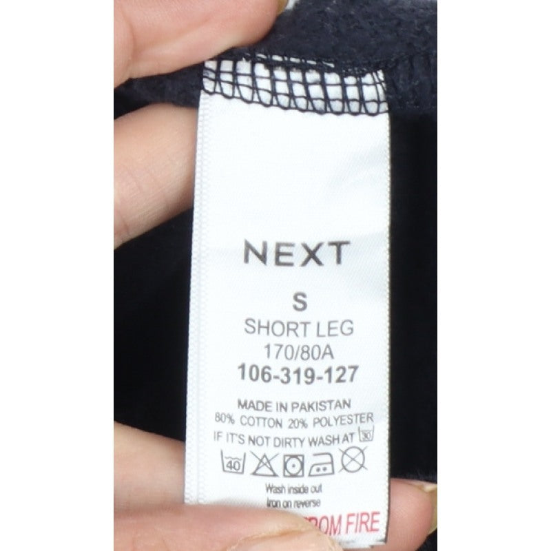 Next Men's Black S Short Slim Fit Jogger Sweatpants Cotton Blend
