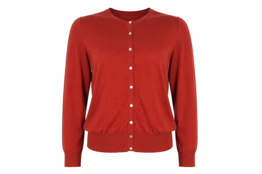 Marks and Spencer Women Orange UK 14 Round Neck Button Cardigan
