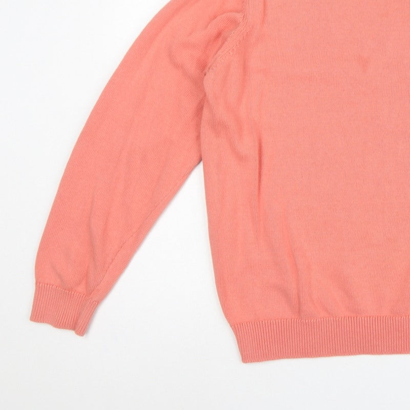 James Pringle Men Pink L Cotton Crew Neck Knit Pullover Jumper