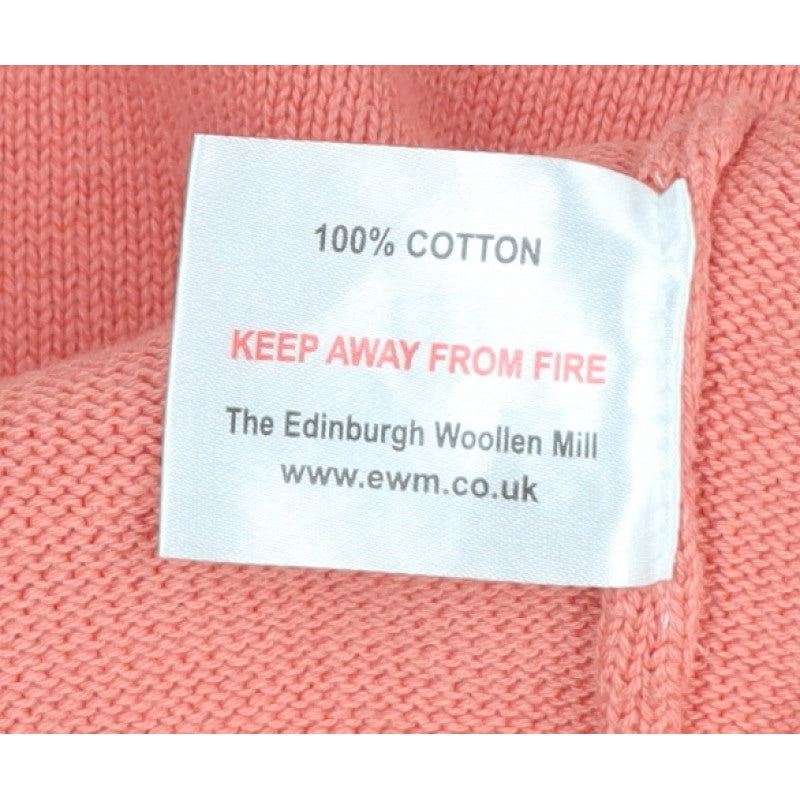 James Pringle Men Pink L Cotton Crew Neck Knit Pullover Jumper