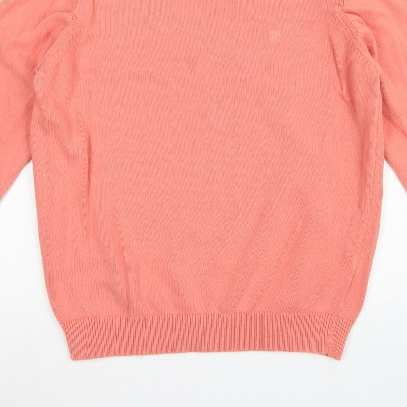 James Pringle Men Pink L Cotton Crew Neck Knit Pullover Jumper