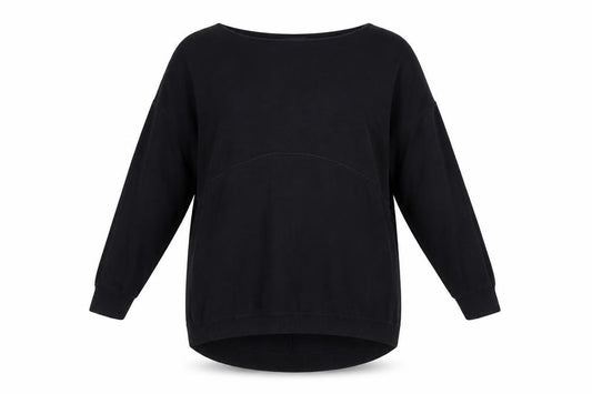 COS Women Black S Viscose Crew Neck Long Sleeve Tunic Jumper
