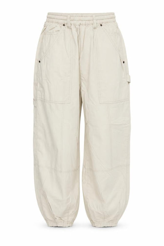 BDG Women’s Beige M Cotton Cargo Carpenter Trousers Elastic Waist