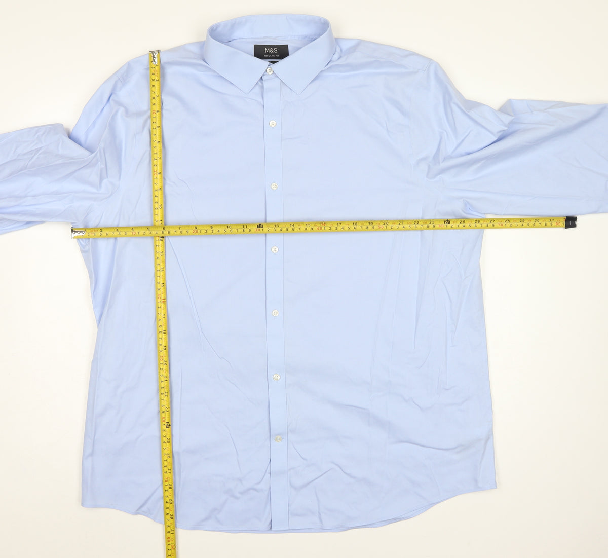 Marks and Spencer Men Blue 3XL Regular Fit Non-Iron Formal Shirt