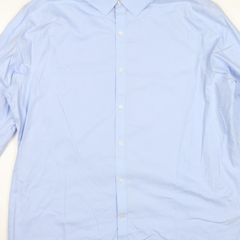 Marks and Spencer Men Blue 3XL Regular Fit Non-Iron Formal Shirt