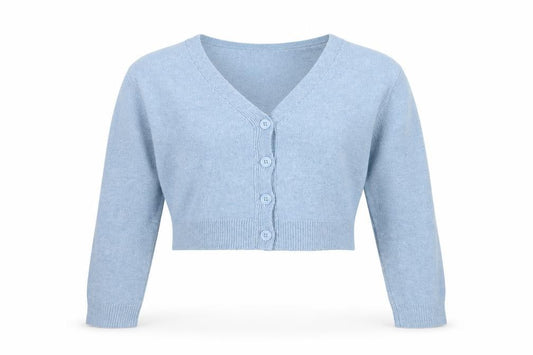 Collusion Women Blue UK 8 V-Neck Button Knit Cardigan