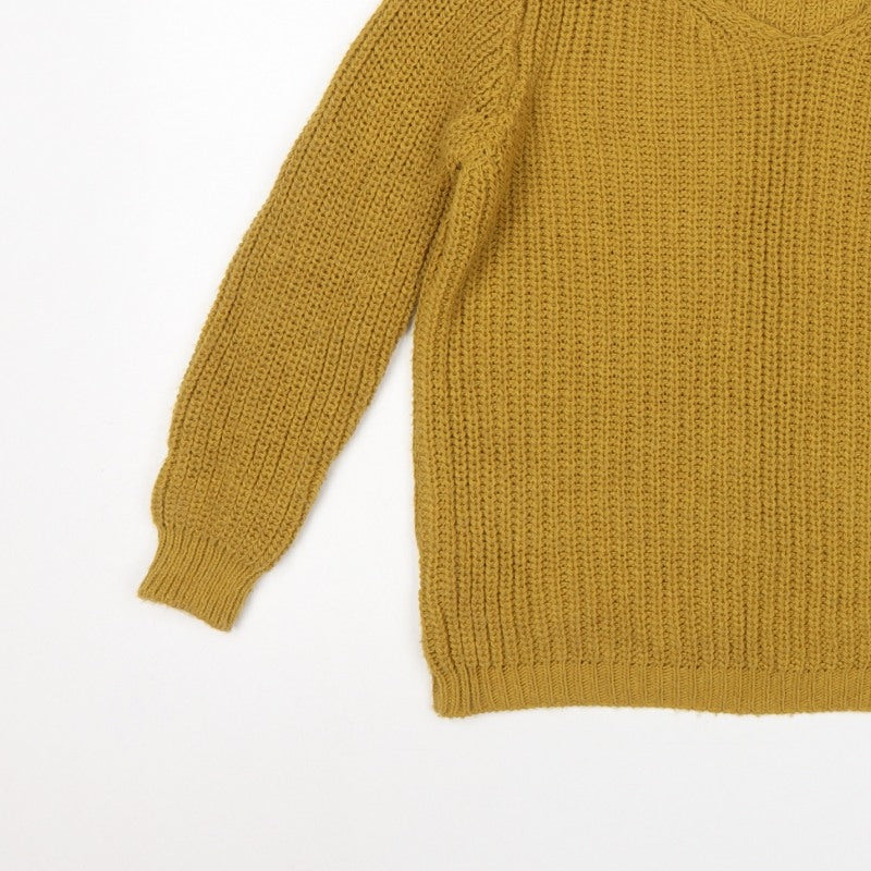 MISSPAP Women’s Yellow M Chunky Knit Roll Neck Pullover Jumper