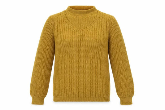 MISSPAP Women’s Yellow M Chunky Knit Roll Neck Pullover Jumper
