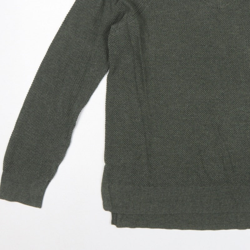 GAP Women’s Green L V-Neck Raglan Long Sleeve Knit Pullover Jumper