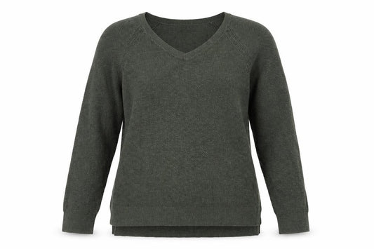 GAP Women’s Green L V-Neck Raglan Long Sleeve Knit Pullover Jumper