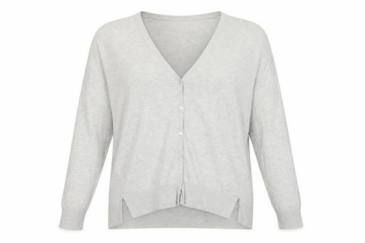 White Label The White Company Women Grey UK 8 Merino Cotton Cardigan