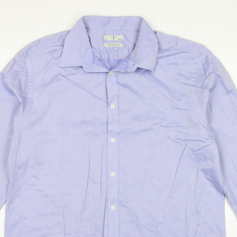 Jasper Conran Men’s Blue Geometric Tailored Fit Formal Shirt 18 45.5cm