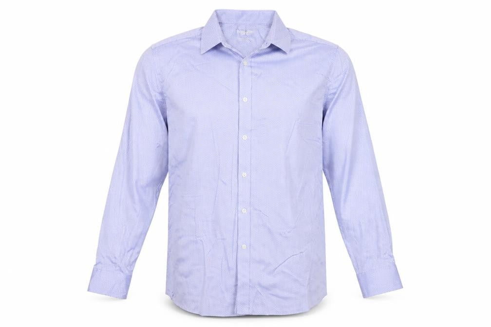 Jasper Conran Men’s Blue Geometric Tailored Fit Formal Shirt 18 45.5cm