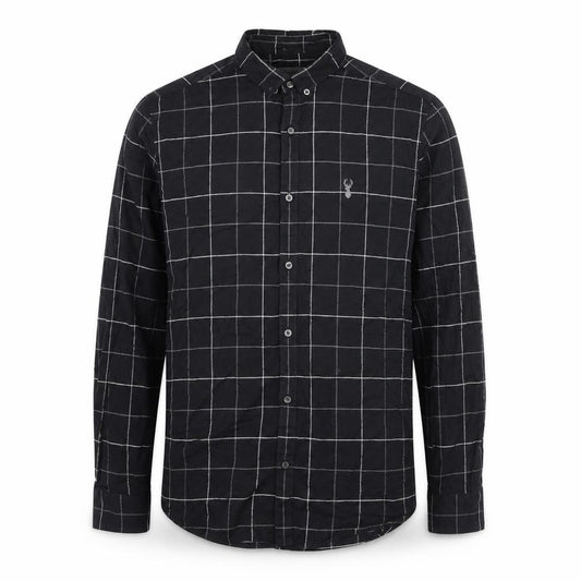 Next Men’s Black Check Slim Fit Button-Down Long Sleeve Shirt M