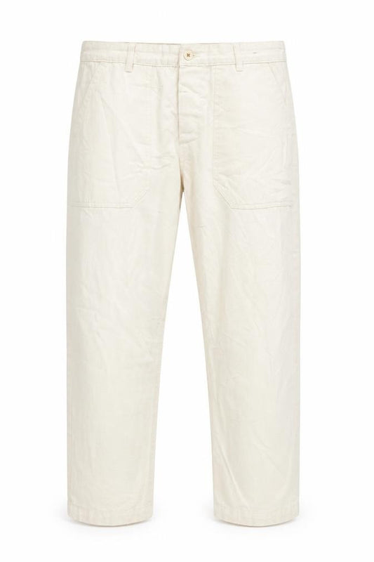 Pull&Bear Men's Beige M Cargo Trousers Cotton Herringbone Straight