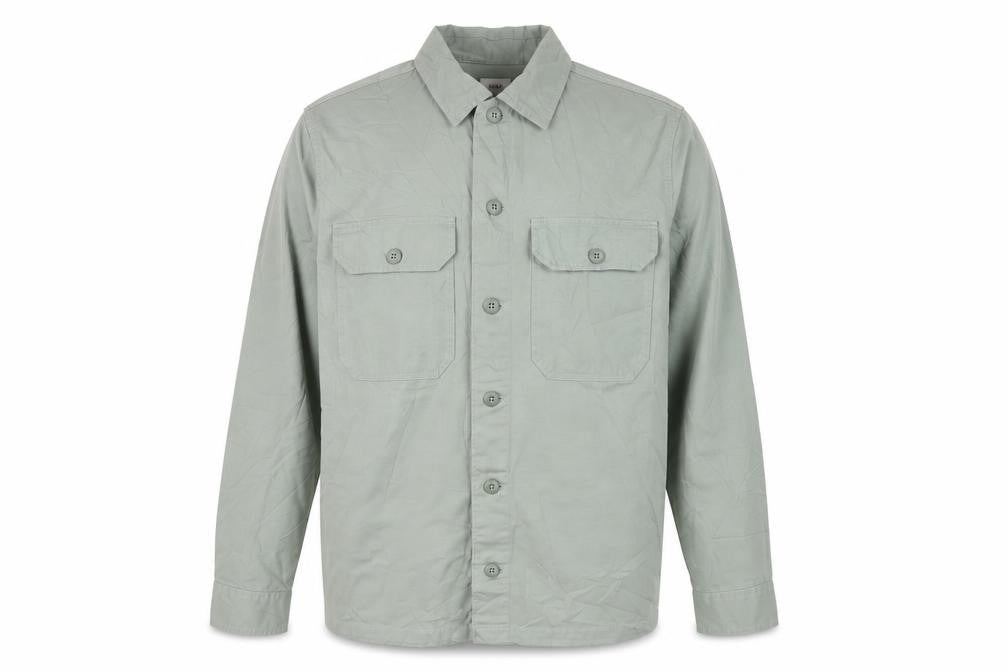 Marks and Spencer Men’s Green Large Cotton Overshirt Button-Up Shacket
