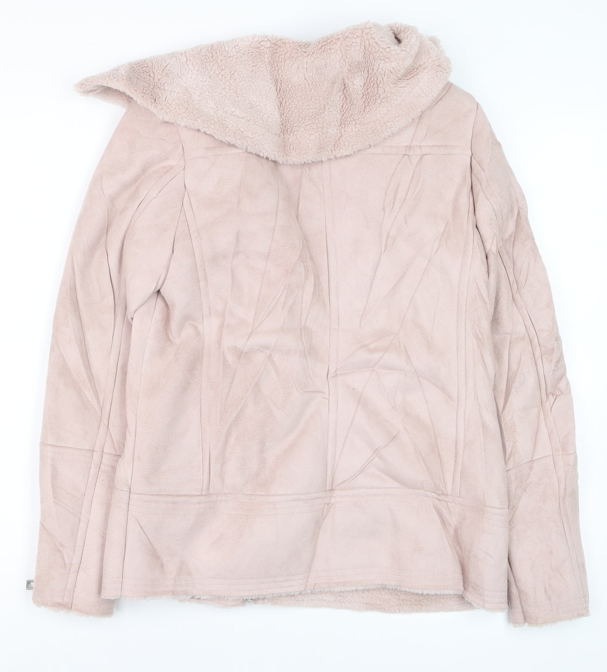 New Look Women’s Pink UK 8 Suedette Effect Biker Jacket
