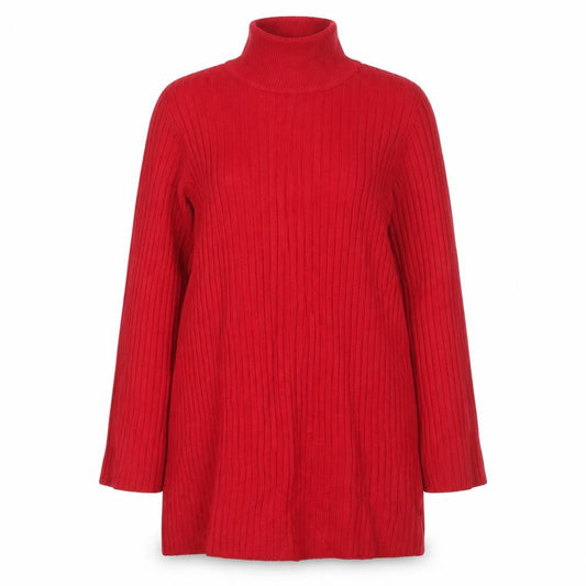 Next Women Red M Pure New Wool Ribbed Roll Neck Pullover Jumper