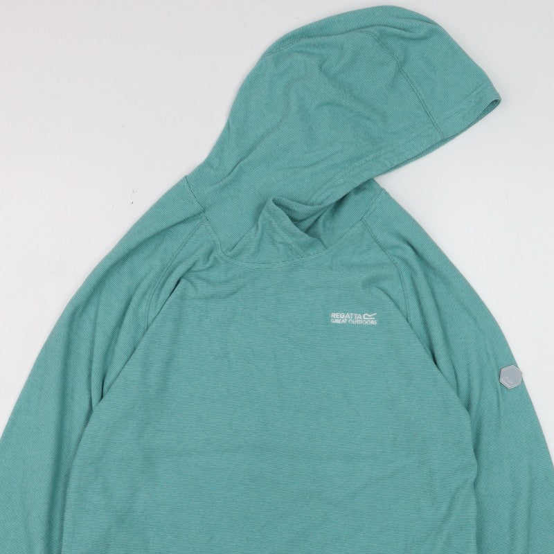 Regatta Women Green UK 12 Hooded Pullover Sweatshirt Lightweight Logo