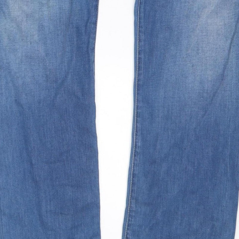 Armani Jeans Men Blue Straight Regular Fit Denim W34 Logo