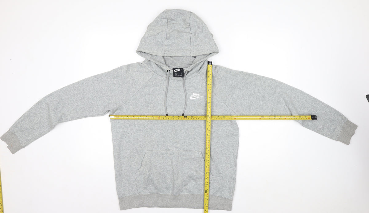 Nike Men’s Grey Small Pullover Hoodie Logo Cotton Blend Fleece