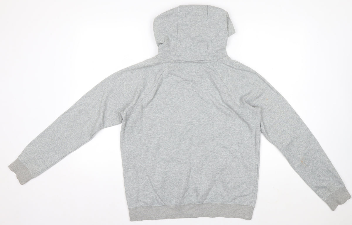 Nike Men’s Grey Small Pullover Hoodie Logo Cotton Blend Fleece