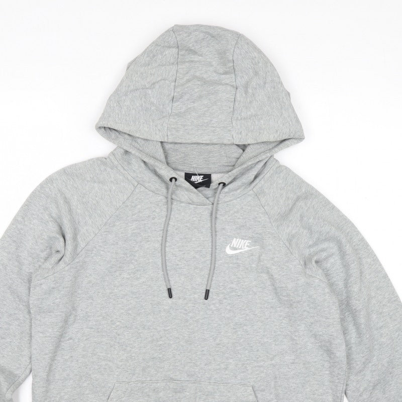 Nike Men’s Grey Small Pullover Hoodie Logo Cotton Blend Fleece