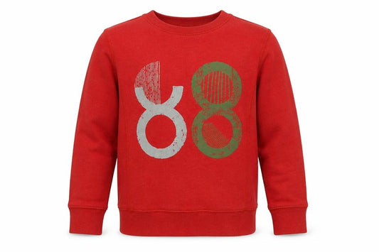 Fat Face Boys Red 10-11 Years Pullover Graphic Sweatshirt Crew Neck
