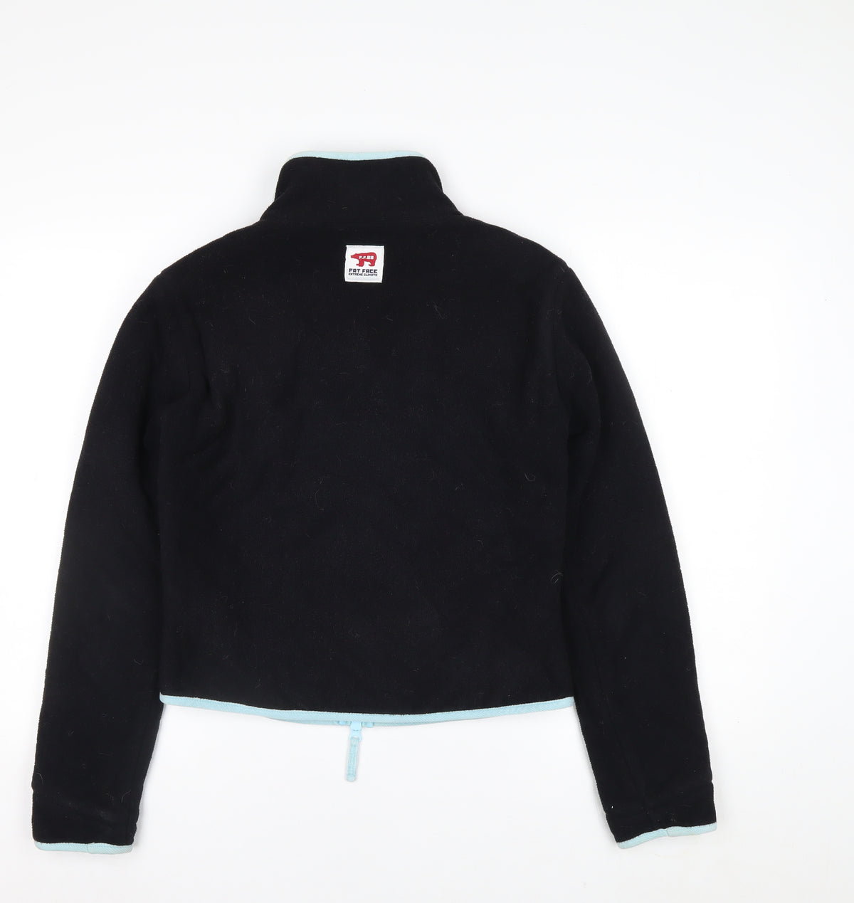 Fat Face Women’s Black Fleece Zip Jacket M Blue Trim