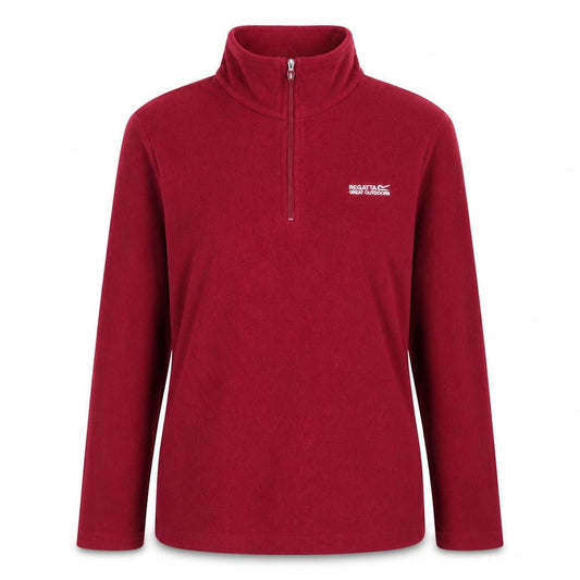 Regatta Women Red UK 12 1/4 Zip Fleece Track Jacket Hiking
