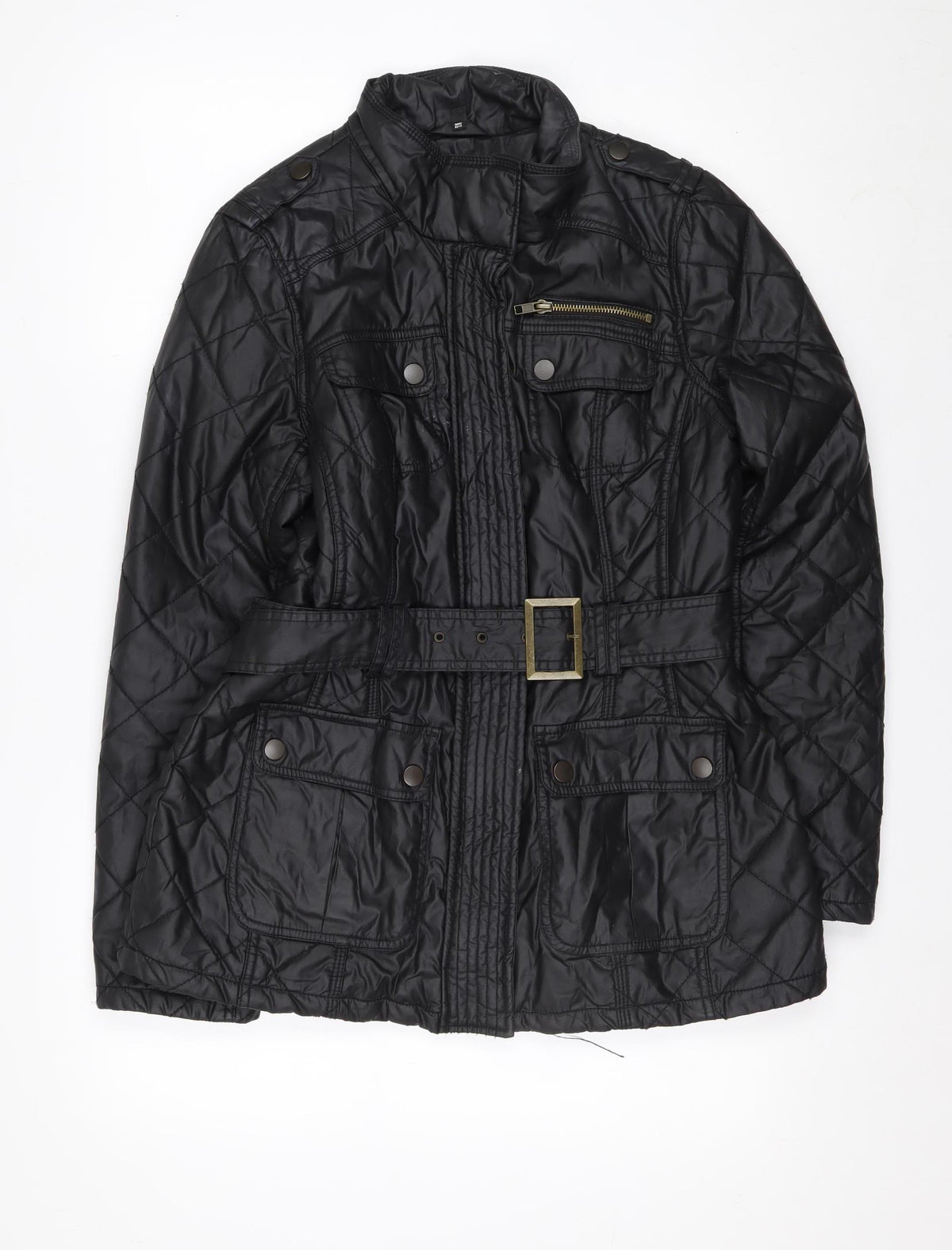 Marks & Spencer Women’s Black UK 12 Quilted Belted Puffer Jacket