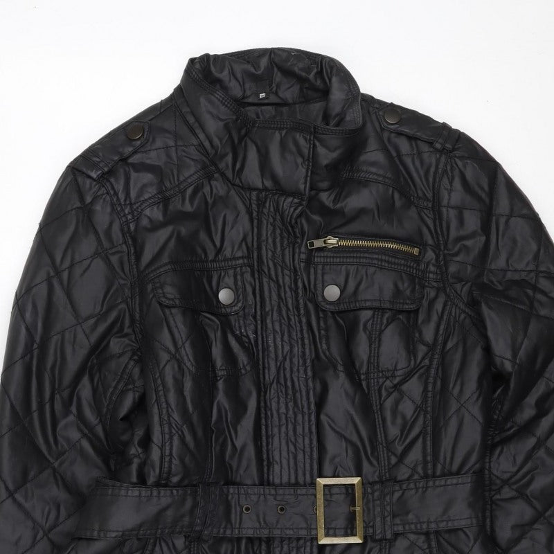 Marks & Spencer Women’s Black UK 12 Quilted Belted Puffer Jacket
