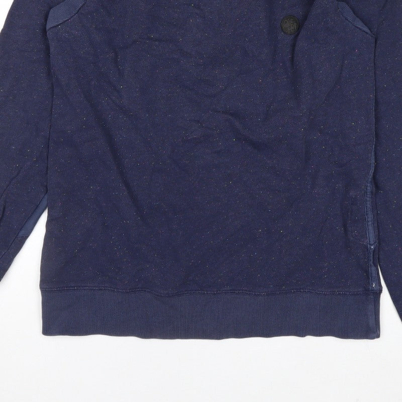 Pretty Green Men’s Blue S Crew Neck Zip Pocket Sweatshirt