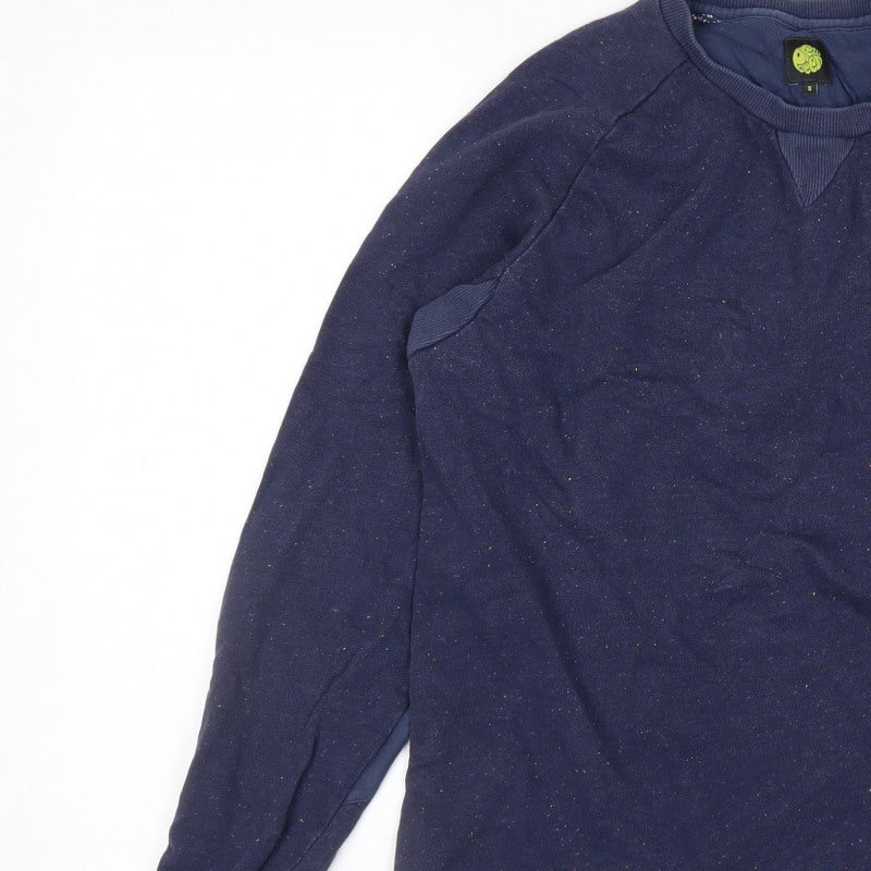 Pretty Green Men’s Blue S Crew Neck Zip Pocket Sweatshirt