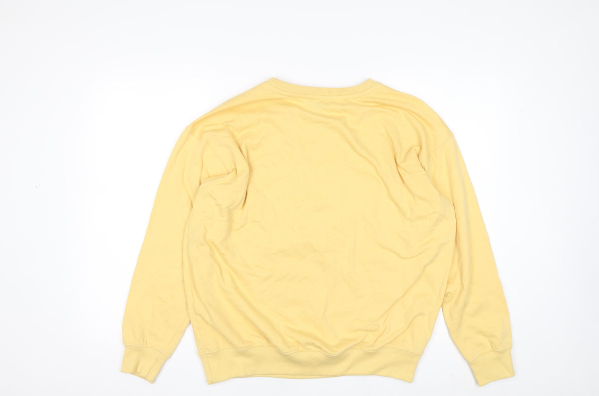 New Look Women Yellow Varsity League Graphic Sweatshirt UK S Pullover